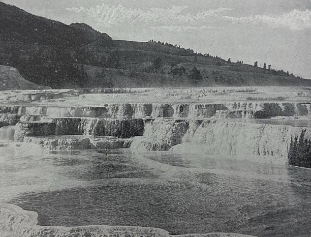 istock Antique illustration - Jupiter Terrace in Yellowstone National Park 2254821305