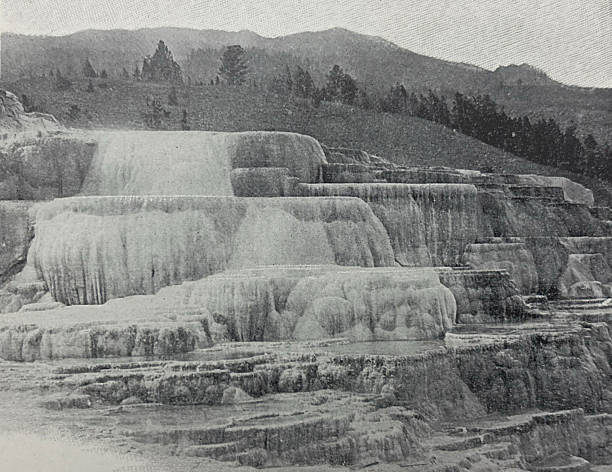 istock Antique illustration - Minerva Terrace in Yellowstone National Park 2254821316