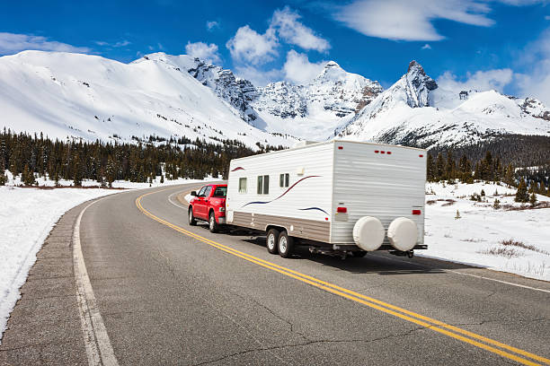 istock Canadian Rockies Winter Camper Trailer Icefields Parkway Canada 2254822353