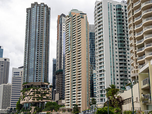 Tall apartments in Brisbane, Australia.