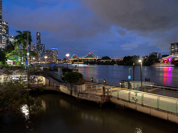 Sunset over the Brisbane lakefront, Australia