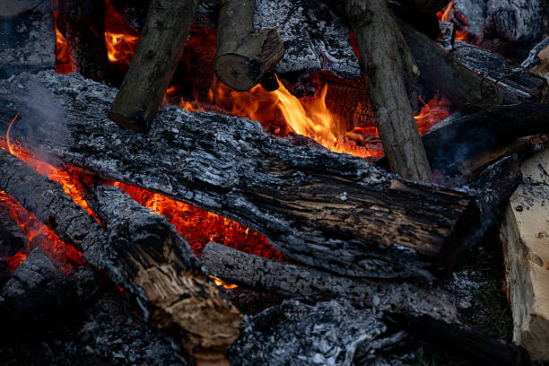 istock Burning logs and glowing embers in outdoor fire 2254827716
