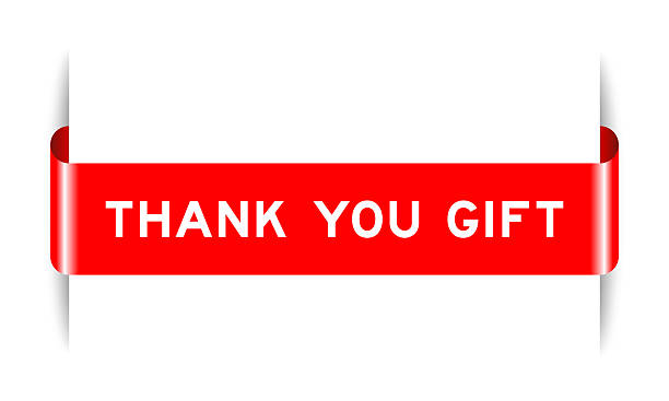 istock Red color inserted label banner with word thank you gift on white background 2254829144