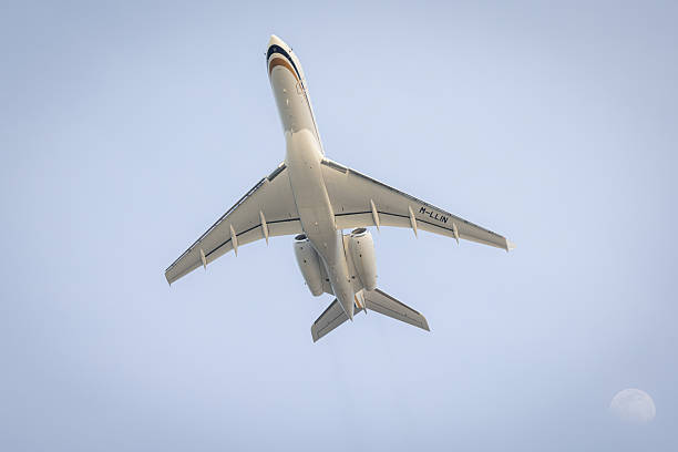 30 December 2025, Mai Khao Beach - Phuket Island.Private Airplane is taking-off from Phuket International Airport.