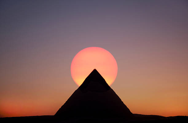 Egypt. Cairo, Khafre pyramid  seen at sunrise.