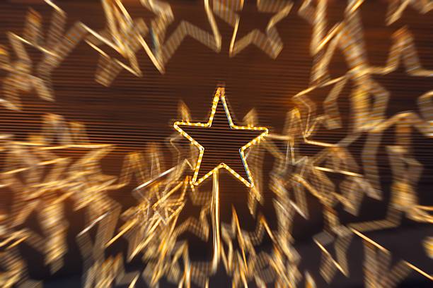 Star light neon glow festive decoration blur background Holiday Celebration