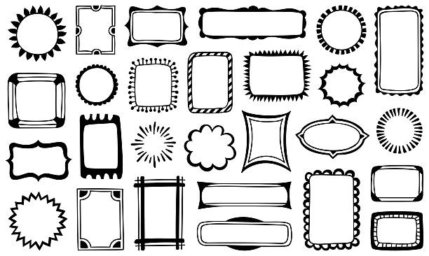 Set of hand drawn frames. Vector design elements.
