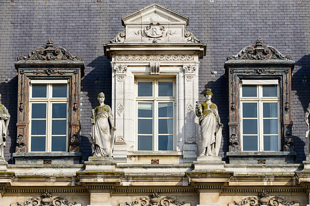 A caryatid in the heart of Paris at Christmas.