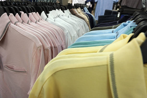 Rack with polo shirts for sale