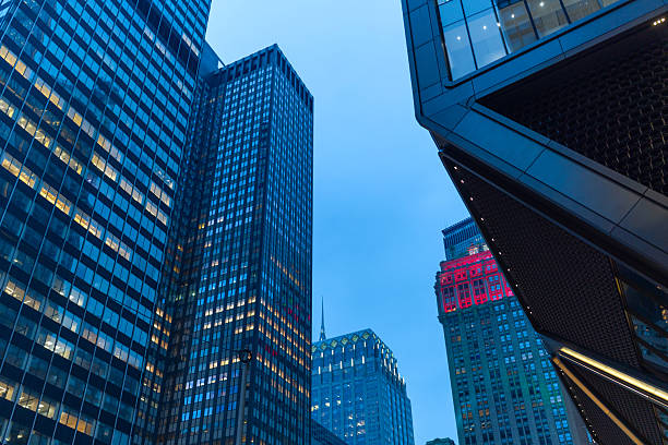istock Modern Manhattan Building Facades with Glass Windows and Reflections 2254854293