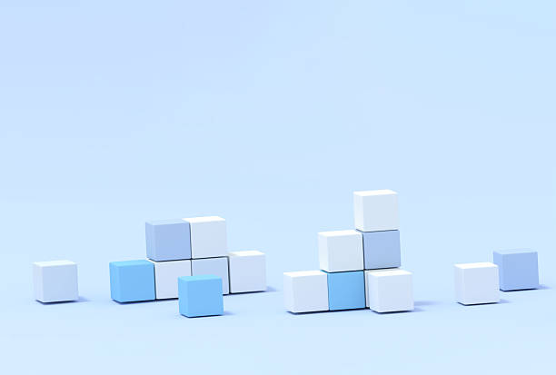 video game with cubes - puzzle game illustration - 3D cubes on white background