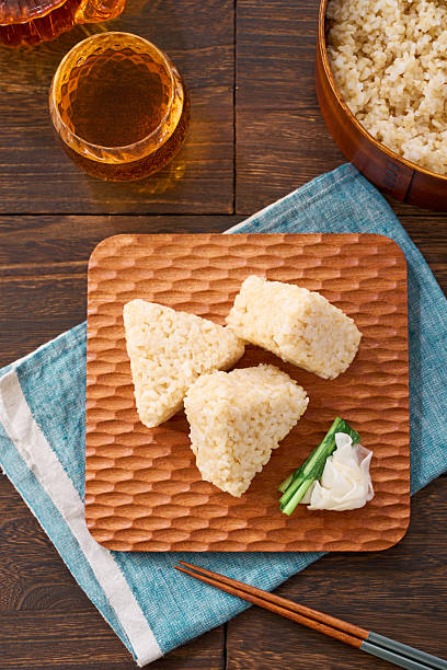 Japanese Brown Rice Onigiri Rice Balls with Pickles