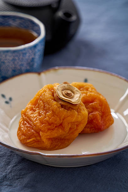 Dried Persimmon with Japanese Tea Set