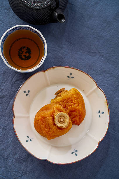 Dried Persimmon with Japanese Tea Set