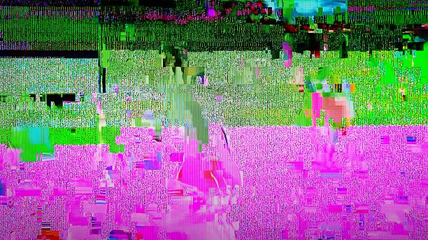 istock TV Static Noise Glitch Distortion Effect - Digital Video signal on modern LCD TV during live transmission 2254860277