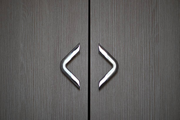 istock Modern Metallic Handles on Wooden Cabinet 2254862903