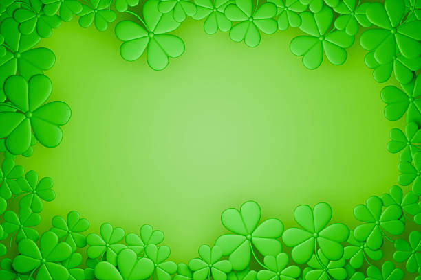 Green clover frame background for Saint Patrick's Day