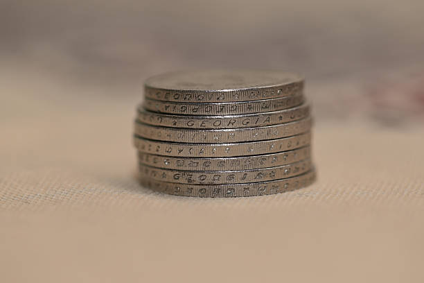 UK pound money British currency banknotes coins