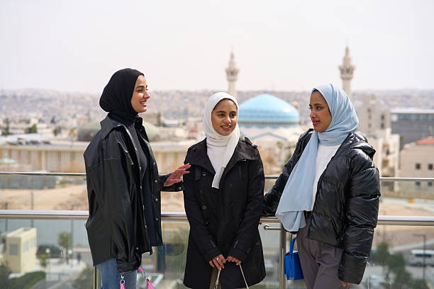 Young muslim friends hanging out together