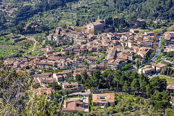 Aerial view at Valldemossa a mountain village on Mallorca