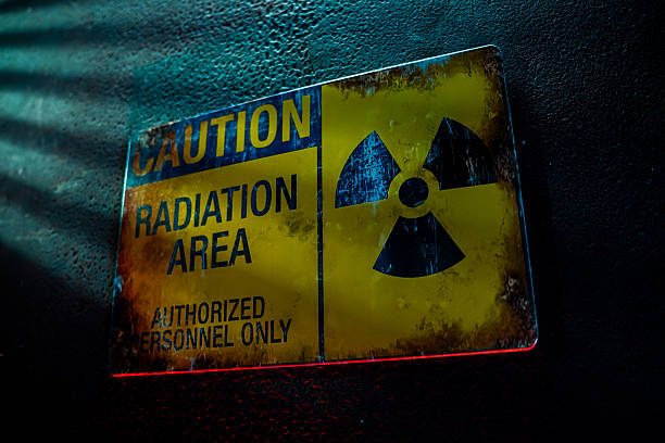istock Caution Radiation Area Sign with Grunge Texture 2254872087