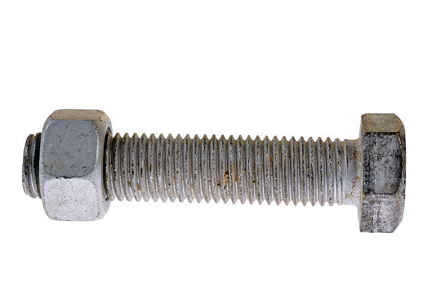 Bolt and nut, isolated on a white background