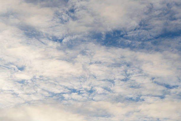 Vibrant Blue Sky with White Clouds in a Beautiful Summer Day