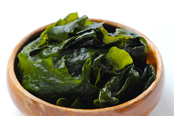 istock Fresh wakame seaweed on white background. 2254881481