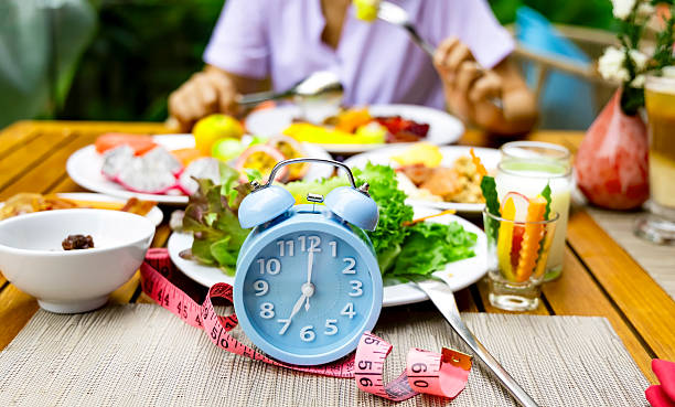 istock Blue Alarm Clock Waiting for the IF Meal Intermittent Fasting Concept 2254881948