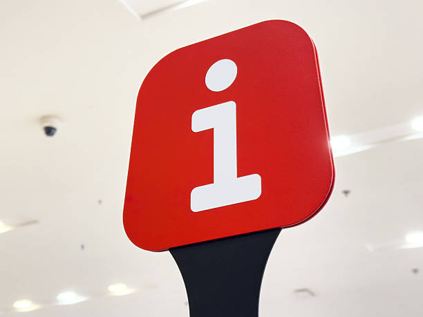 Red information icon signage