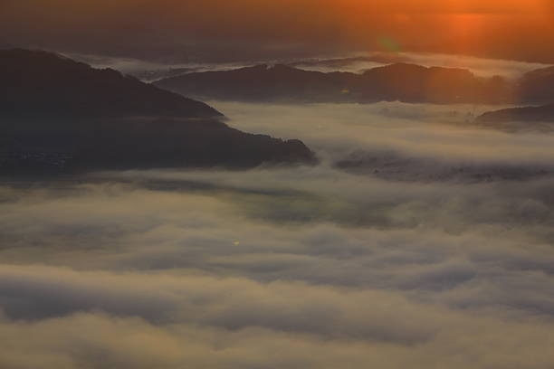 Sea of ​​clouds at dawn