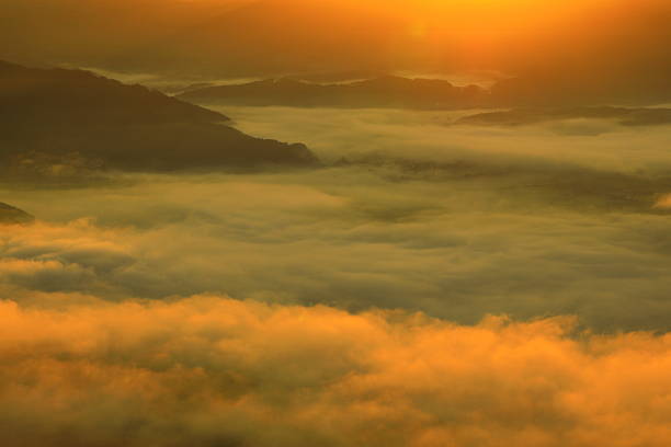 Sea of ​​clouds at dawn