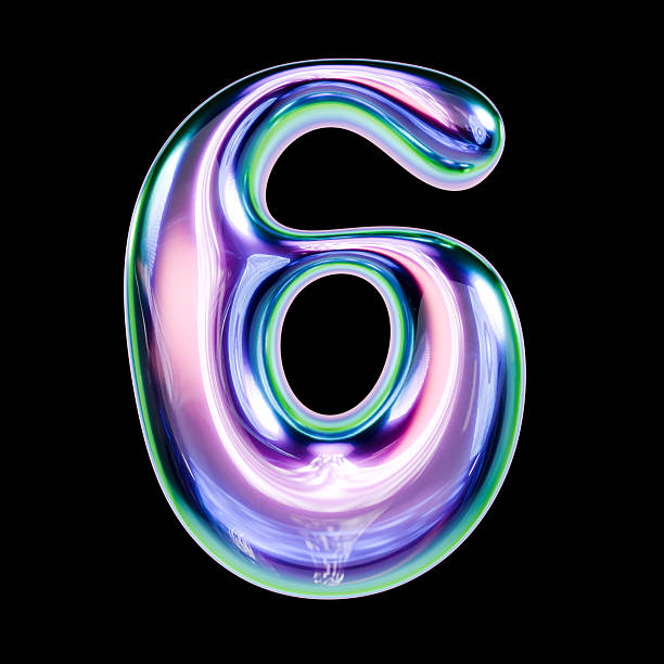 Gold Number 6 On Green Background