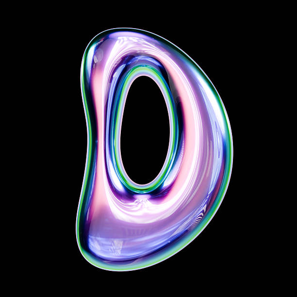 istock Liquid metal font Letter D 3D 2254899682