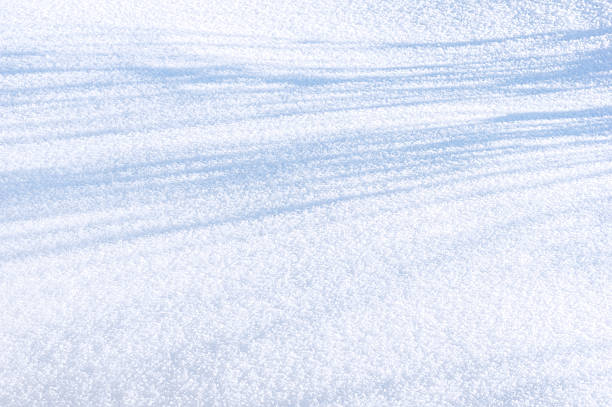 Wide view of sparkling snow field with long soft shadows in bright winter sunlight, abstract frosty surface texture, minimal natural background for seasonal, holiday and design projects.
