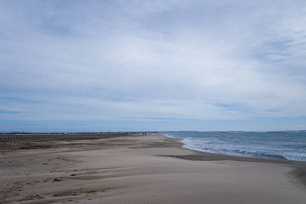 Beautiful sandy beach in Catania in Sicily in Italy.