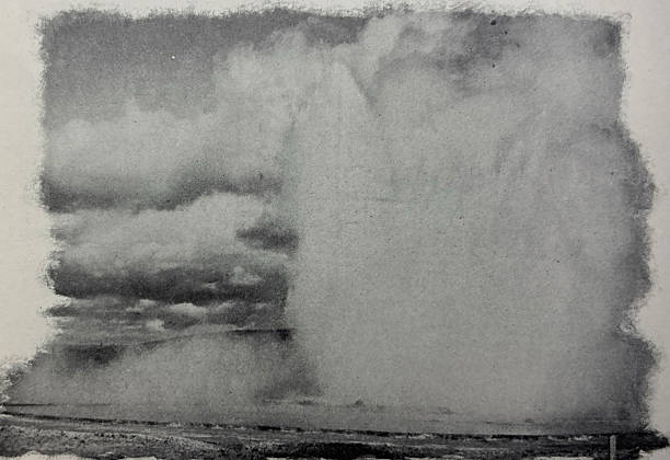 Antique illustration pre 1900 - a geyser in Yellowstone National Park