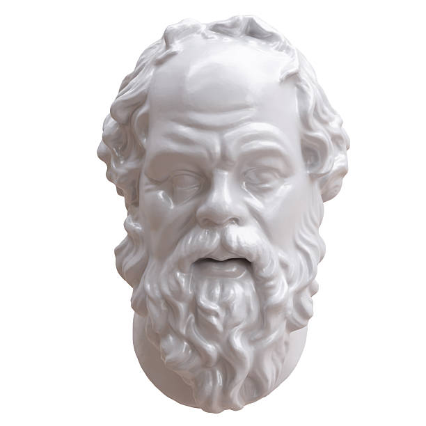 istock Socrates ancient greek philosopher, marble head isolated on white, 3d 2254913054