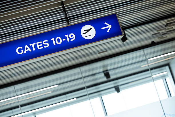istock Airport Directional Sign to Gates 2254914421