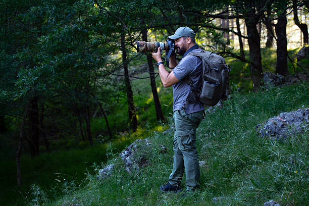 istock Wildlife photographer in the forest 2254915205