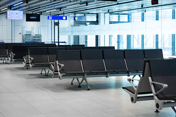 istock Bright Airport Lounge Modern Waiting Area with Panoramic Windows 2254920181
