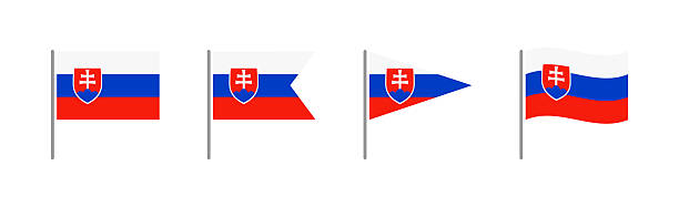 Slovakia - Set Of Flags Of Different Shapes. Flat Collection.