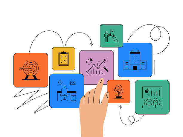 Business Related Vector Illustration. Collaboration, Cooperation, Innovation, Strategy, Marketing, Efficiency.