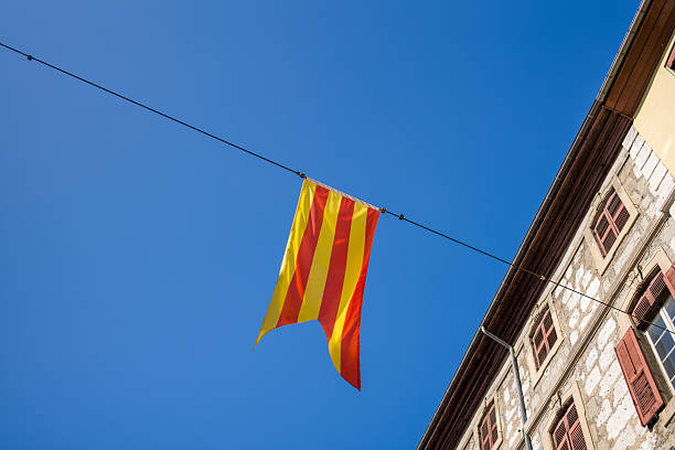 istock Striped banner above old building in Chambery 2254930897