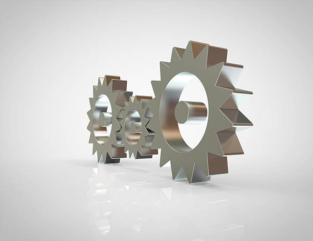Gears isolated on gray background