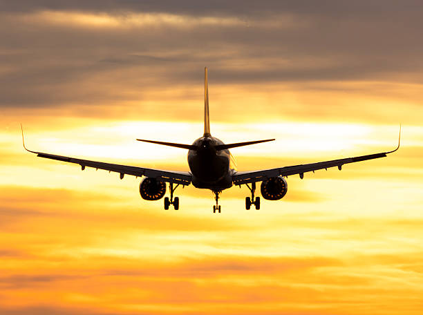 istock Airplane silhouette at sunset. Business trip 2254945831
