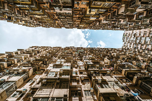 istock Urban Canyon: Hong Kong Monster Building Courtyard View 2254951427