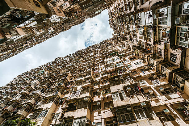istock Towering Hong Kong Monster Building Courtyard View 2254951640