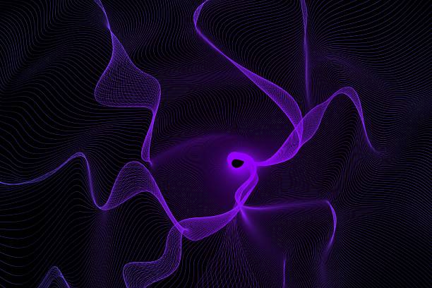 Colorful Abstract Flowing Waves on Black Background