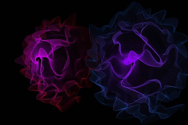 istock Colorful Abstract Flowing Waves on Black Background 2254952110
